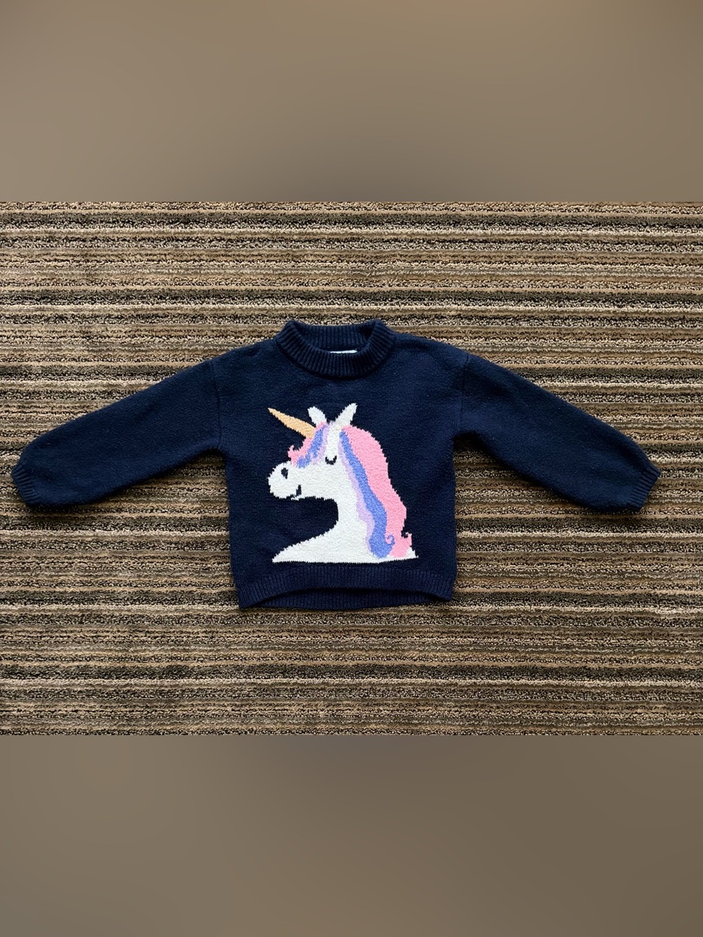 Old Navy Toddler Navy Unicorn Knit Fall Sweater